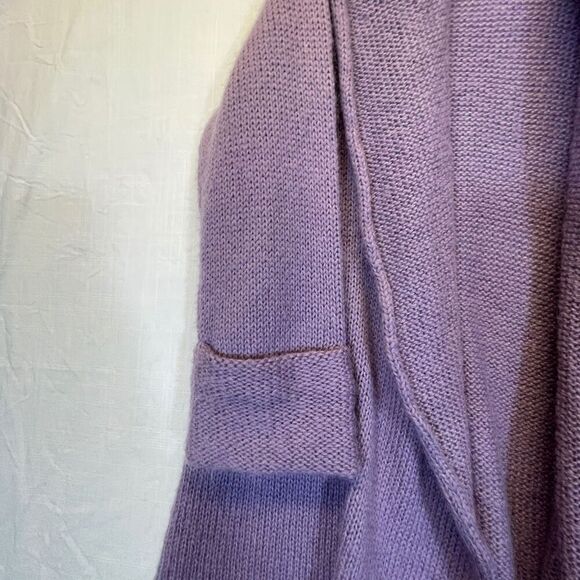 Soft Surroundings Purple Wool Blend Telluride Topper Cardigan Sweater Size PL - Picture 5 of 8